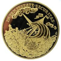 DN "Magyar Aranyóriások - I. Ferenc 8 aranydukát, Szent György érem, 1820" aranyozott Cu u...