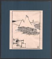 Kós jelzéssel: Ház terve. Tus, papír. Paszupartuban. 21x16 cm.