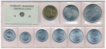 1982. 2f-10Ft (9xklf) érmés forgalmi sor fóliatokban T:UNC Adamo FO15
