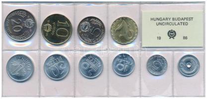 1986. 2f-20Ft (10xklf) érmés forgalmi sor fóliatokban T:UNC Adamo FO19