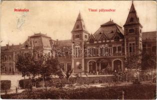 1907 Miskolc, Tiszai pályaudvar, vasútállomás. Grünwald Ignác kiadása (r)