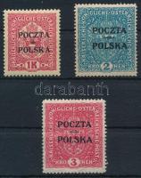Lengyelország 1919 Mi 43-45 (Mi EUR 300.-) garancia nélkül / no guarantee