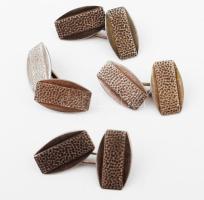 2 pár ezüst (Ag) mandzsetta. Jelzett, 1937-1966 közötti fémjel, 800 ezrelékes ezüst, nettó 14g