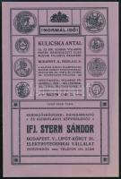 cca 1910 Kulicska Antal Bp II. Iskola u órás Stern Sándor képviselője képes reklám katalógusa 18p.