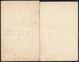 cca 1920 Strandolók, csónakázók, az egyik helyszín Hajdúszoboszló, 2 db fotólap, egyik felületén tör...