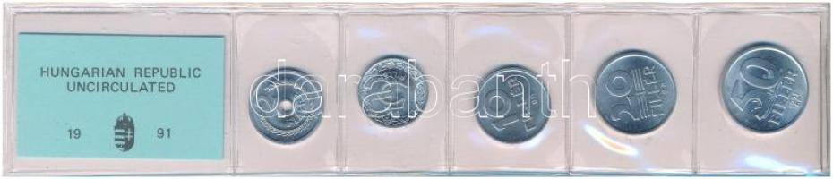 1991. 2f-50f Al (5xklf) fillér forgalmi sor fóliatokban T:UNC Adamo FO24