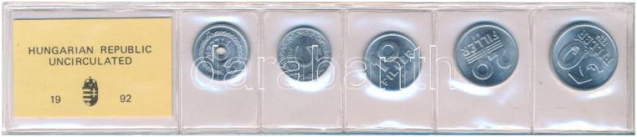 1992. 2f-50f Al (5xklf) fillér forgalmi sor fóliatokban T:UNC Adamo FO25