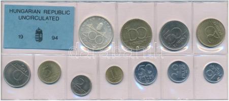 1994. 10f-200Ft (11xklf) forgalmi sor fóliatokban, benne 1994. 200Ft Ag "Deák" T:UNC
