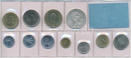 1994. 10f-200Ft (11xklf) forgalmi sor fóliatokban, benne 1994. 200Ft Ag "Deák" T:UNC