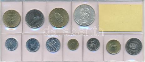 1995. 10f-200Ft (11xklf) forgalmi sor fóliatokban, benne 1995. 200Ft Ag "Deák" T:UNC
