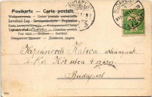 1907 Lady with bear art postcard (EK)