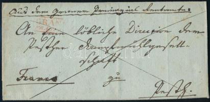 1842 Ex offo levél piros "GRAN / FRANCO" (Gudlin 250p)