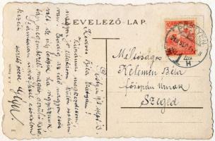 1918 Pöstyén, Piestany; Vágvölgy / Waagtal / Váh riverside, bridge