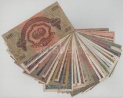 Vegyes 34db-os pengő-forint bankjegy tétel, benne: 5P-1.000.000.000MP (29db) + 10Ft-100Ft (5db) T:ve...