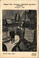 1936 Ilosvai Varga István: Utca, szénrajz. Magyar írók, művészek, műpártolók egyesülete tárlatáról. ...