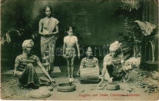 1909 Colombo, Jugglers and Snake Charmers. Platé &amp; Co. (EB)