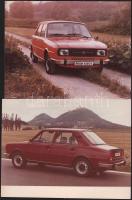 Skoda 105 L autó részletfotói, 10 db, felületén törésnyomok, 18×25 cm