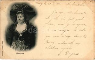 1899 Alsacienne / Elzászi nő. J. Royer / French folklore from Alsace (EK)