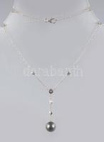 Ezüst (Ag) nyaklánc gyönggyel, bruttó 5,1g