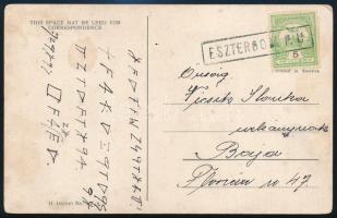 1914 Zsánerlap Turul 5f bélyeggel "ESZTERGOM P.U." pályaudvari bélyegzéssel