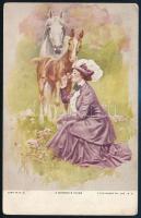 1914 Zsánerlap Turul 5f bélyeggel "ESZTERGOM P.U." pályaudvari bélyegzéssel