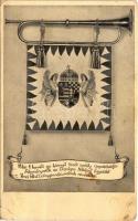 M. kir. 1. honvéd gv. könnyű tüzér osztály csapatzászlója, adományozták az Országos Nőképző Egyesület Veres Pálné Leánygimnáziumának növendékei / 1st Light Artillery Division, Royal Hungarian Army, flag (fa)
