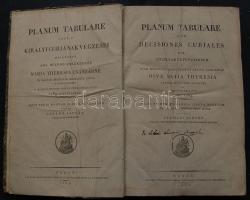 Planum Tabulare vagy a Királyi Curiának végzései mellyeket ama boldog emlékezetű Maria Therésia császárné és Magyar országnak királynéja által e végre kinevezett N. M. kiküldöttség öszve és rendbeszedett 1769. esztendőben. Buda, 1825. Korabeli bordázott gerincű félbőr-kötésben. 39,5 cm. Magyar és Latin nyelven a lapok jó állapotban, a borító sérült