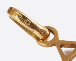 Arany (Au) medál, Dávid csillaggal, 18k, jelzett, nettó 0,38g