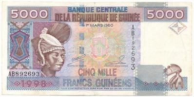 Guinea 1998. 5000Fr "AB892693" T:F Guinea 1998. 5000 Francs "AB892693" C:F Krause P#38