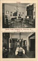 1914 Budapest V. Gisella Pensio, társalgó és ebédlő belső. Váci utca 18. (fl)