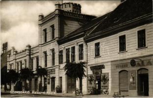 Szekszárd, Kaszinó épület, vendéglő és étterem, Singer János háztartási cikkek és festékáruk üzlete, könyv, papír és zenemű kereskedés. Weisz Andor kiadása