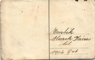 1914 Egyedi, kézzel rajzolt első világháborús osztrák-magyar katonai művészlap, az alkotó írásával a...