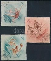 1953 Népstadion 3 db bélyeg számvízjellel