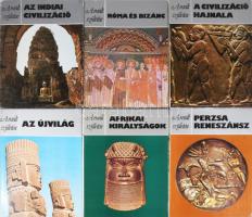 A múlt születése sorozat 6 kötete: Georgina Herrmann: Perzsa reneszánsz.; Peter Garlake: Afrikai királyságok.; Bray - Swanson - Farrington: Az Újvilág.; David Oates - Joan Oates: A civilizáció hajnala.; Clive Foss - Paul Magdalino: Róma és Bizánc.; Philip Rawson: Az indiai civilizáció. Bp., 1983-1993, Helikon. Kiadói egészvászon-kötés, kiadói papír védőborítóban, vegyes állapotban.