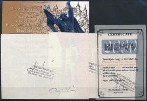 2007 Hunyadi János 3 db emlékív tanúsítvánnyal, ritka, csak 20 db készült belőle