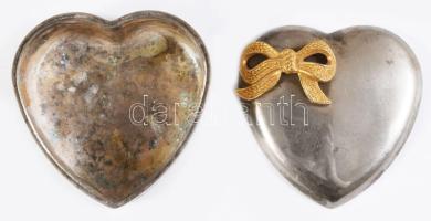 Szív alakú fém bonbonier, 7x7
