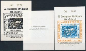 1996/19 Pannonhalma emlékív arany felülnyomattal 3 db-os garnitúra azonos sorszámmal (No. 0003)