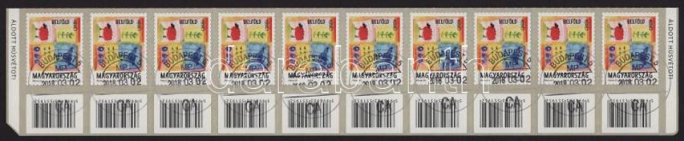 2018 Húsvét ívsarki vonalkódos tízescsík