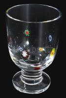 Murano millefiori kehely, jelzés nélkül, hibátlan, m: 12 cm