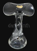 Festett hutaüveg váza, hibátlan, m: 21,5 cm