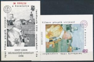1996 A Szentatya Apor Vilmos püspök sírjánál imádkozik emlékív + feketenyomat piros sorszámmal