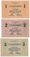 1919(DN) Budapest 1K + 2K + 3K "Pester Lloyd" utalvány T:AU Adamo BUC-212.1, 212.2, 212.3