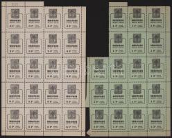 Rákospalota Városi illetékbélyeg 1P hiányos ív + 5P teljes ív (a felső ívszél hiányos)