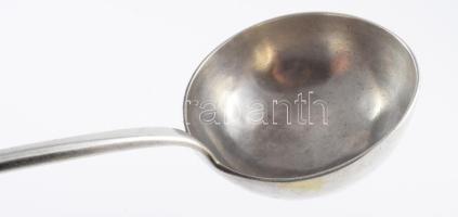 Ezüst (Ag) merőkanál jelzett, Pest, 1872-1937 közötti fémjel, 800 ezrelékes ezüst, nettó 171g