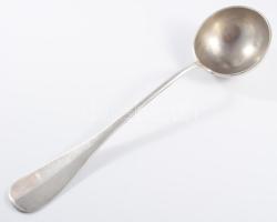 Ezüst (Ag) merőkanál jelzett, Pest, 1872-1937 közötti fémjel, 800 ezrelékes ezüst, nettó 213g