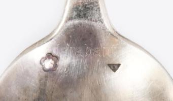 6 darab ezüst (Ag) teás kanál, Pest, Bécs 1872-1922/37 közötti fémjelek, 800 ezrelékes ezüst, nettó ...