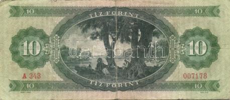 11db magyar pengő és forint bankjegy tétel, benne: 1969. 10Ft (3x), 1980. 20Ft (3x), 1936. 10P, 1944...