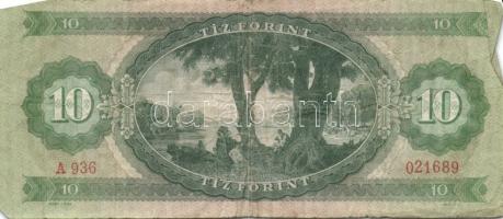 11db magyar pengő és forint bankjegy tétel, benne: 1969. 10Ft (3x), 1980. 20Ft (3x), 1936. 10P, 1944...