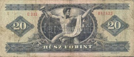 11db magyar pengő és forint bankjegy tétel, benne: 1969. 10Ft (3x), 1980. 20Ft (3x), 1936. 10P, 1944...