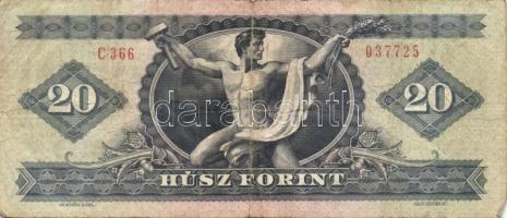 11db magyar pengő és forint bankjegy tétel, benne: 1969. 10Ft (3x), 1980. 20Ft (3x), 1936. 10P, 1944...